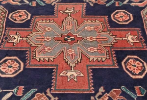 Vintage Plum Tribal 4X10 Meshkin Persian Runner Rug