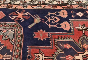 Vintage Plum Tribal 4X10 Meshkin Persian Runner Rug