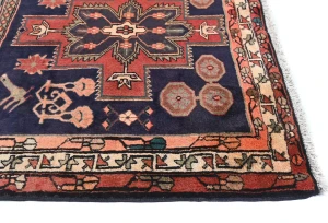 Vintage Plum Tribal 4X10 Meshkin Persian Runner Rug