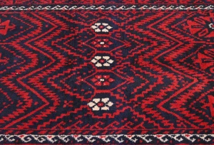 Vintage Red Tribal 4X10 Balouch Persian Runner Rug
