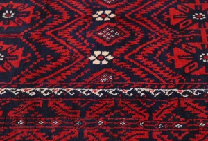 Vintage Red Tribal 4X10 Balouch Persian Runner Rug