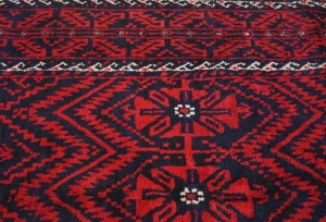 Vintage Red Tribal 4X10 Balouch Persian Runner Rug
