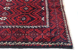 Vintage Red Tribal 4X10 Balouch Persian Runner Rug