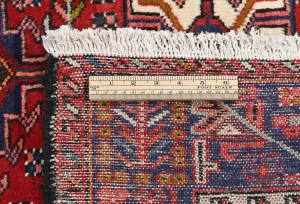 Vintage Red Geometric 3X14 Karajeh Persian Runner Rug