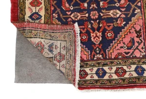 Vintage Plum Floral Tribal 3X10 Hamedan Persian Runner Rug