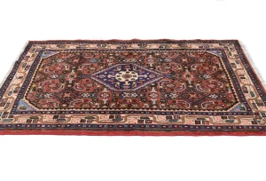 Vintage Rusty Red Floral Tribal 3'3X4'7 Hamedan Persian Rug