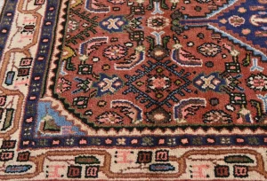 Vintage Rusty Red Floral Tribal 3'3X4'7 Hamedan Persian Rug