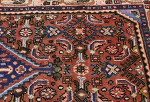 Vintage Rusty Red Floral Tribal 3'3X4'7 Hamedan Persian Rug