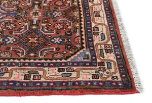 Vintage Rusty Red Floral Tribal 3'3X4'7 Hamedan Persian Rug