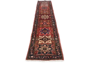 Vintage Red Tribal 2'2X10'5 Heriz Persian Runner Rug