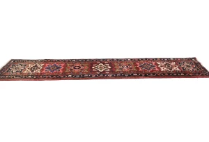 Vintage Red Tribal 2'2X10'5 Heriz Persian Runner Rug