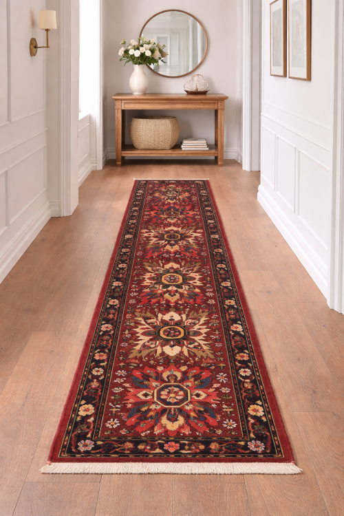 Vintage Red Tribal 2'2X10'5 Heriz Persian Runner Rug