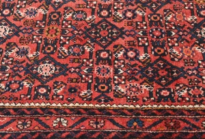 Vintage Red Tribal 3X13 Hossainabad Persian Runner Rug