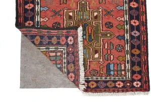 Vintage Bittersweet Red Geometric 3X12 Karajeh Persian Runner Rug