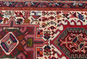 Vintage Red Geometric 2X10 Karajeh Persian Runner Rug