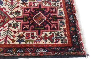 Vintage Red Geometric 2X10 Karajeh Persian Runner Rug