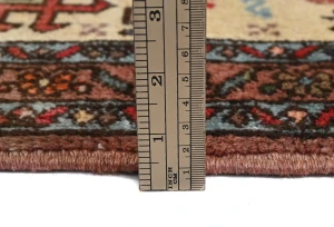 Vintage Cream Geometric 2'5X9'5 Ardabil Persian Runner Rug