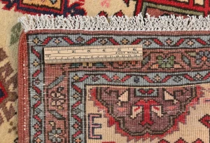 Vintage Cream Geometric 2'5X9'5 Ardabil Persian Runner Rug