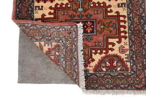 Vintage Cream Geometric 2'5X9'5 Ardabil Persian Runner Rug