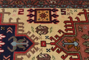 Vintage Cream Geometric 2'5X9'5 Ardabil Persian Runner Rug