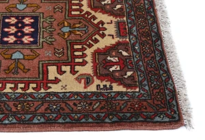 Vintage Cream Geometric 2'5X9'5 Ardabil Persian Runner Rug