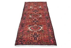 Vintage Red Tribal 2'4X6'2 Karajeh Persian Rug