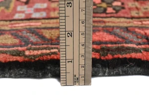 Vintage Red Geometric 2'4X6'8 Karajeh Persian Runner Rug