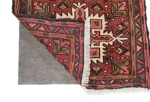 Vintage Red Geometric 2'4X6'8 Karajeh Persian Runner Rug