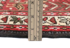 Vintage Red Geometric 3X8 Karajeh Persian Runner Rug