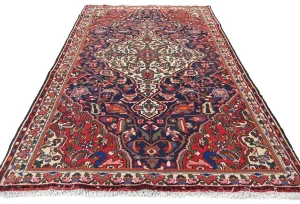 Vintage Red Flora Traditional 5'4X9'8 Bakhtiari Persian Rug