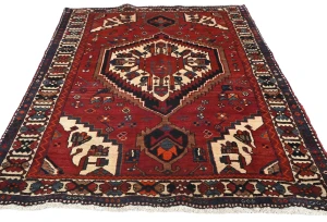 Vintage Red Tribal 5X7 Bakhtiari Persian Rug