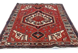 Vintage Red Tribal 5X7 Bakhtiari Persian Rug