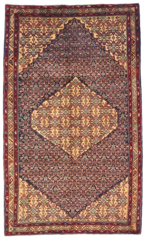 Vintage Purple-navy Tribal 5X9 Ardabil Persian Rug