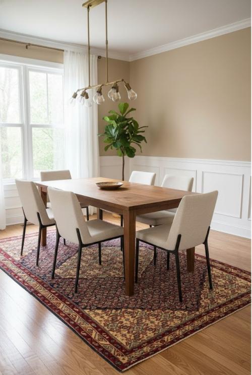 Vintage Purple-navy Tribal 5X9 Ardabil Persian Rug