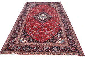 Vintage Red Traditional Floral 5X8 Kashan Persian Rug