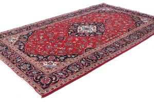 Vintage Red Traditional Floral 5X8 Kashan Persian Rug