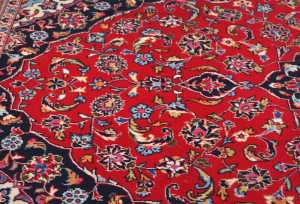 Vintage Red Traditional Floral 5X8 Kashan Persian Rug