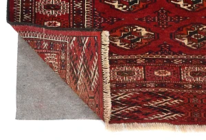 Vintage Red Tribal 4'7X5'8 Turkoman Persian Oriental Rug