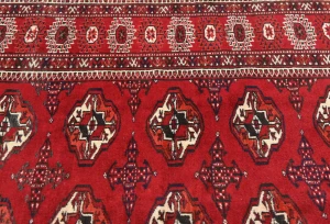 Vintage Red Tribal 4'7X5'8 Turkoman Persian Oriental Rug