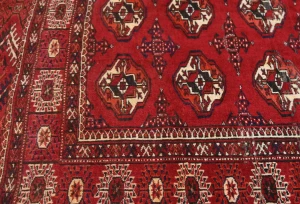Vintage Red Tribal 4'7X5'8 Turkoman Persian Oriental Rug