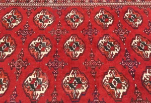 Vintage Red Tribal 4'7X5'8 Turkoman Persian Oriental Rug