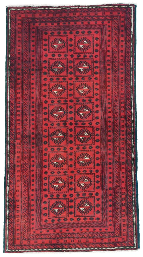 Vintage Red Tribal 4'3X8'6 Balouch Persian Rug