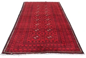 Vintage Red Tribal 4'3X8'6 Balouch Persian Rug