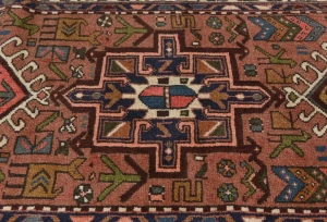 Vintage Rusty Pink Tribal 3X13 Karajeh Persian Runner Rug