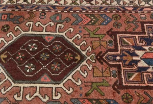 Vintage Rusty Pink Tribal 3X13 Karajeh Persian Runner Rug