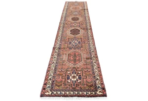 Vintage Rusty Pink Tribal 3X13 Karajeh Persian Runner Rug