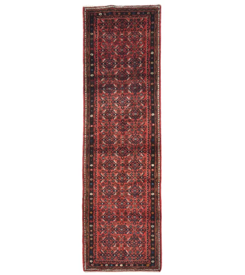 Vintage Red Tribal 3X10 Hamedan Persian Runner Rug