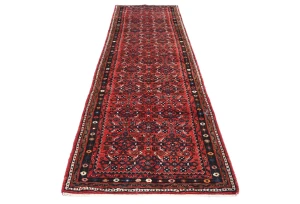 Vintage Red Tribal 3X10 Hamedan Persian Runner Rug