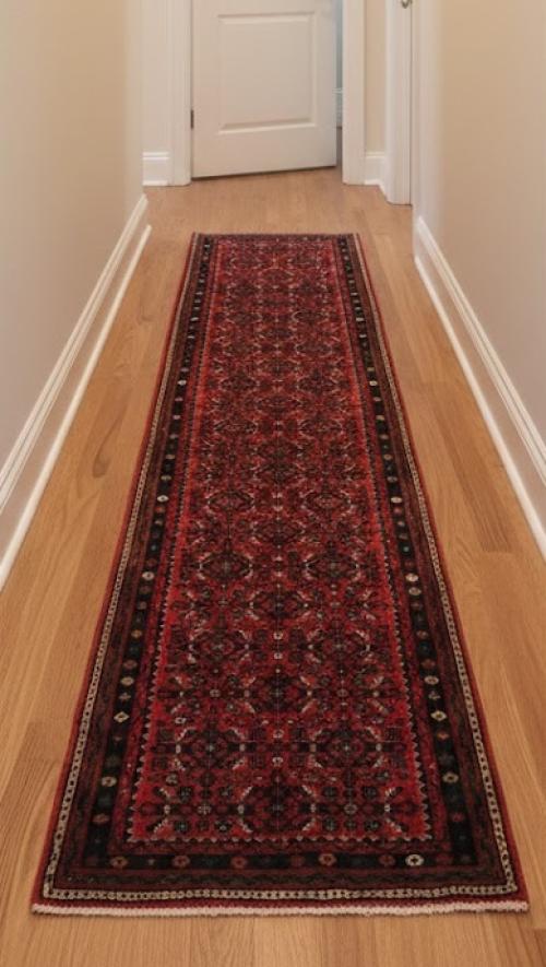 Vintage Red Tribal 3X10 Hamedan Persian Runner Rug
