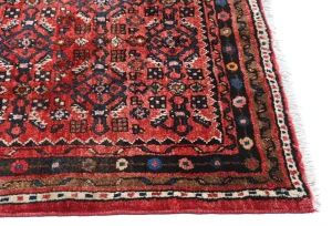 Vintage Red Tribal 3X10 Hamedan Persian Runner Rug